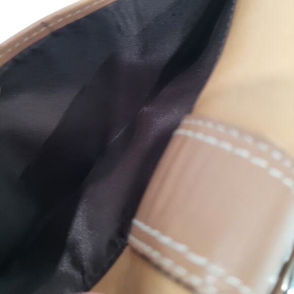 Coach Long Wallet Buckle Envelope Beige Brown Tan Designer Large Smooth Leather - Picture 7 of 12